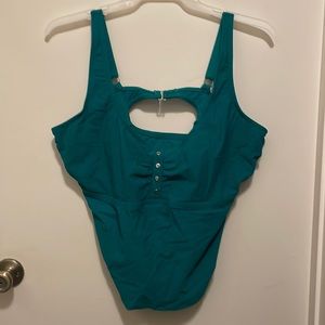 Emerald green two piece bathing suit